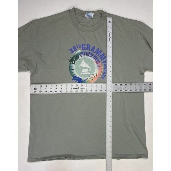 VINTAGE 39th Grammy Awards New York City 1997 Graphic T-shirt Men XL Green 90s - Picture 6 of 6
